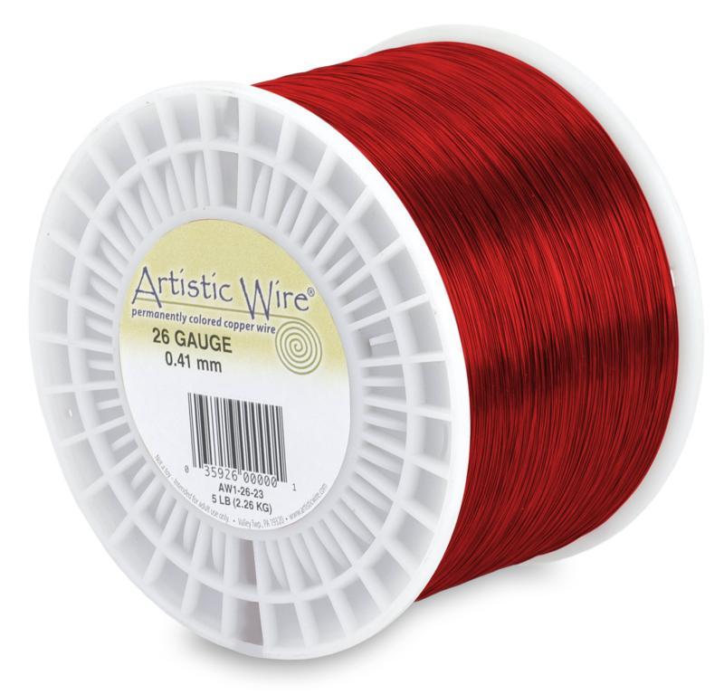 65615624140 Artistic Wire 24g 20yd Red