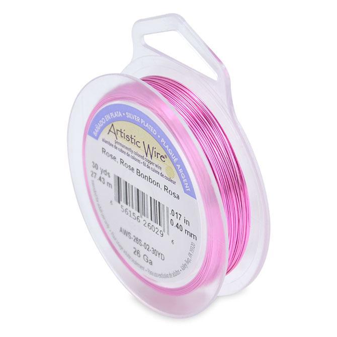 65615626029 Artistic Wire 26g 30yds Rose