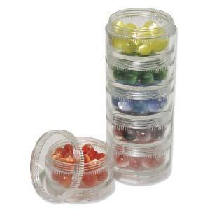 Beadalon Small Bead Storage Stackable Containers Six Per Stack 