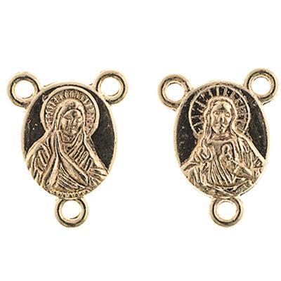 730621 "Gold" Sacred Heart 12x10mm